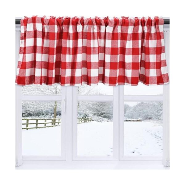 Tatuo Cortinas a cuadros de búfalo de Navidad cenefas de