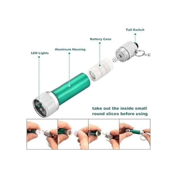 Tatuo Llavero de 20 mini linternas con 5 bombillas LED_4