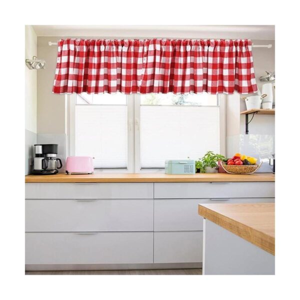 Tatuo Cortinas a cuadros de búfalo de Navidad cenefas de