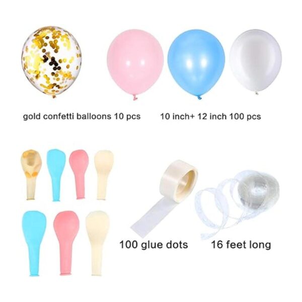 Tatuo 112 piezas bebé azul rosa globo arco kit género