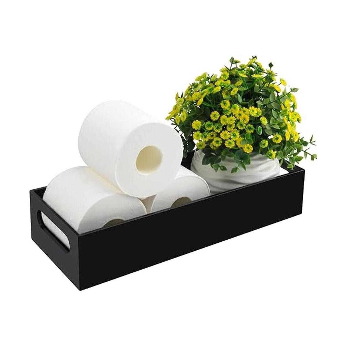 Tasybox Soporte de papel higiénico con almacenamiento