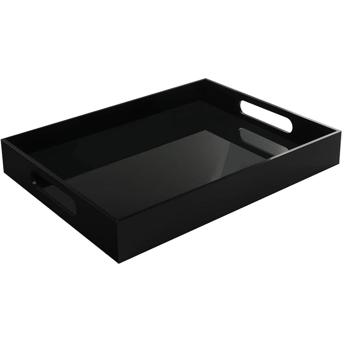 Tasybox Bandeja negra para servir bandejas decorativas de