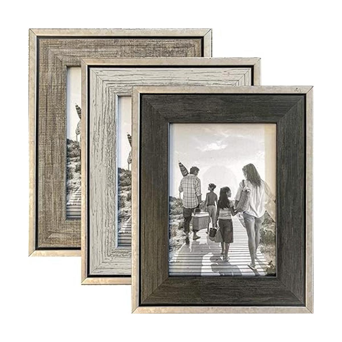 Tasse Verre Marcos de fotos rústicos de 5 x 7 pulgadas