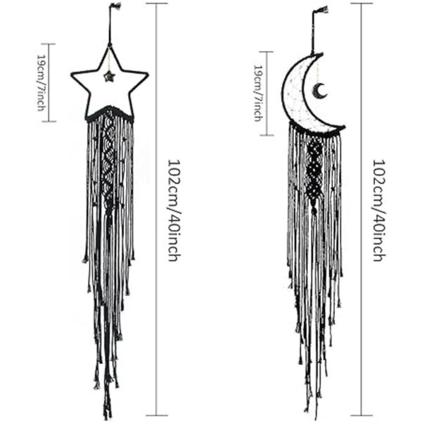 Decoración de atrapasueños con estrella de luna 2 piezas