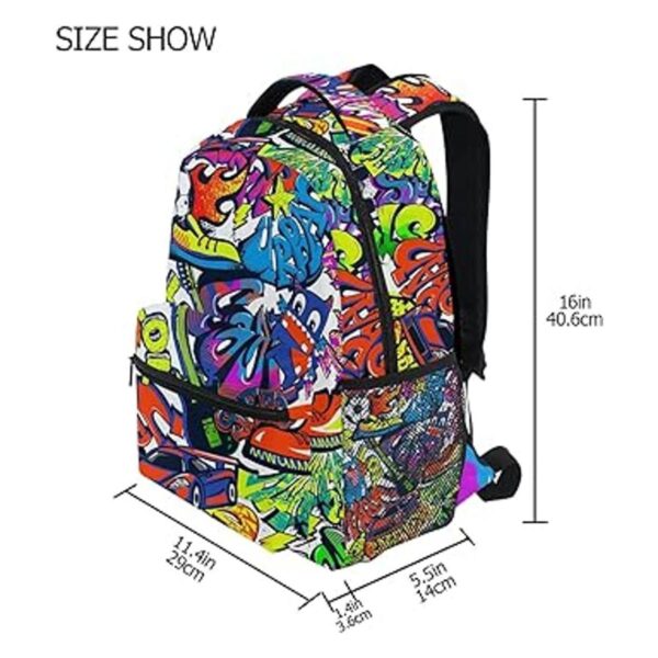 Tarity Cool Graffiti mochila escolar para niños y niñas