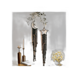 Decoración de atrapasueños con estrella de luna 2 piezas