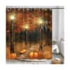 Juego de cortinas de ducha para baño diseño de calabaza_2