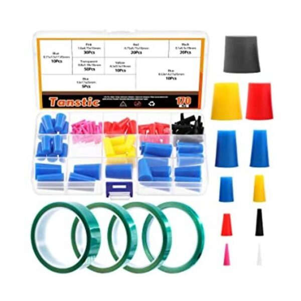 Tanstic Kit surtido de 170 tapones cónicos de goma de_1