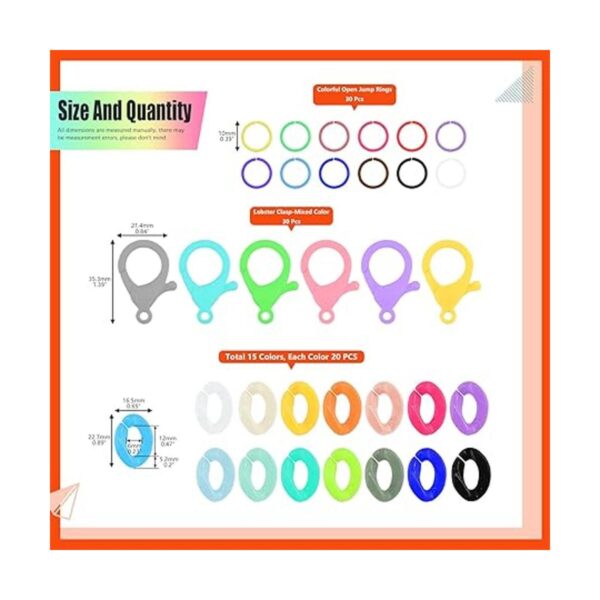Tanstic 360 anillos de acrílico multicolor y clips de