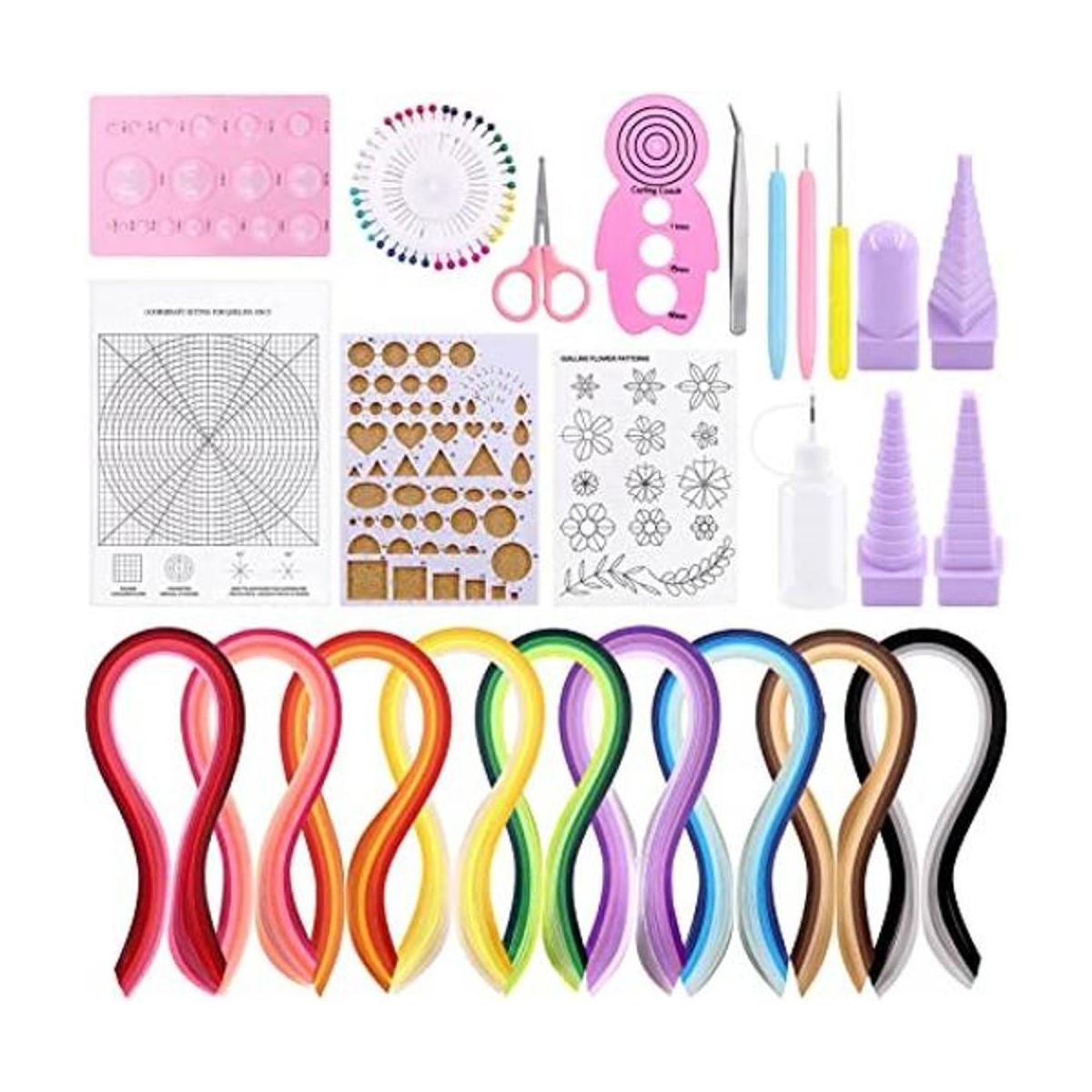 Tanstic Kit de quilling de papel 64 piezas 45 colores