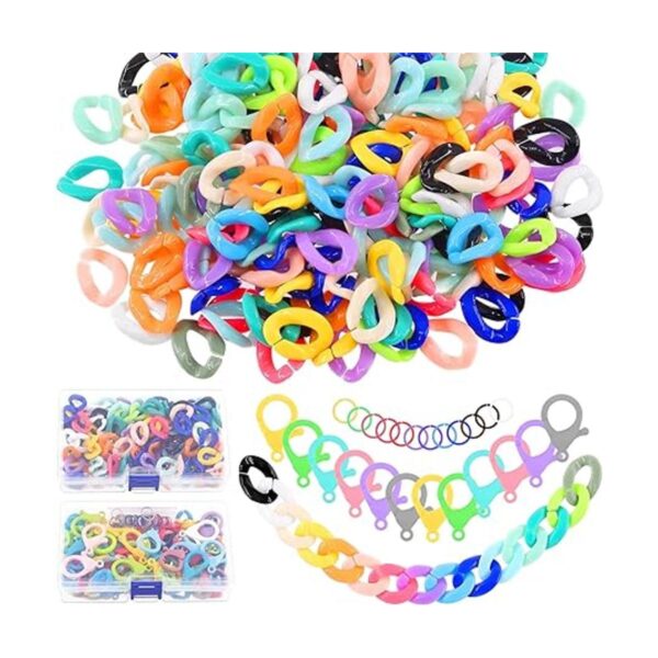 Tanstic 360 anillos de acrílico multicolor y clips de