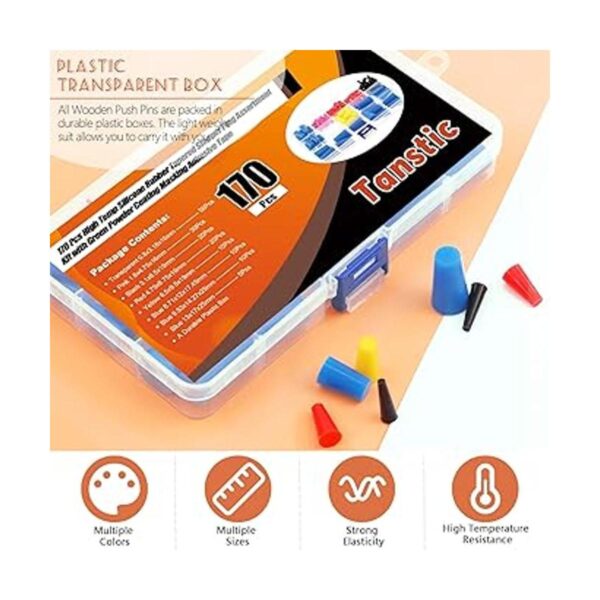 Tanstic Kit surtido de 170 tapones cónicos de goma de_4