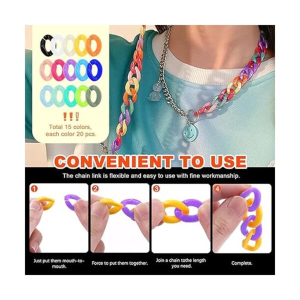 Tanstic 360 anillos de acrílico multicolor y clips de