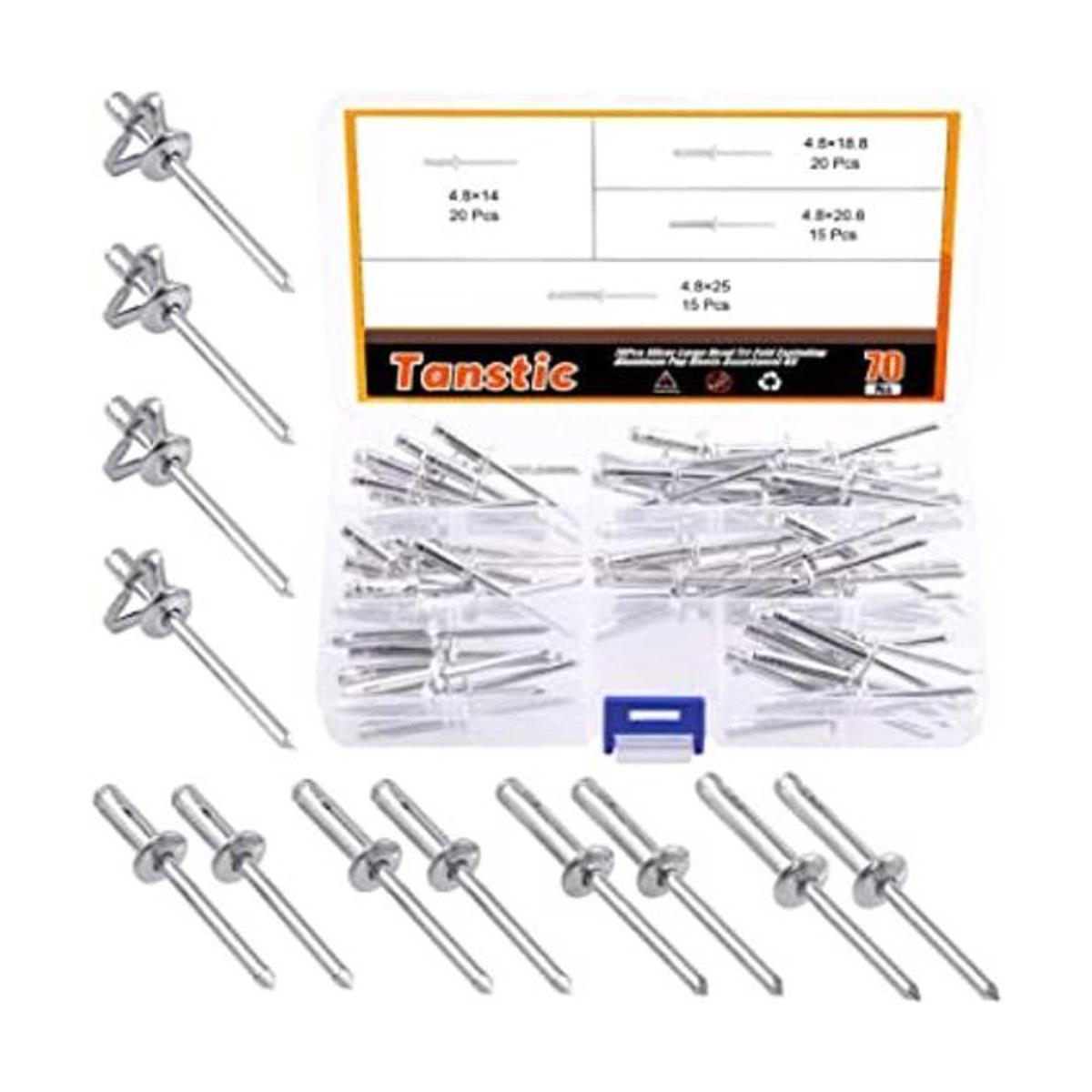 Tanstic Kit surtido de 70 remaches de aluminio de 316