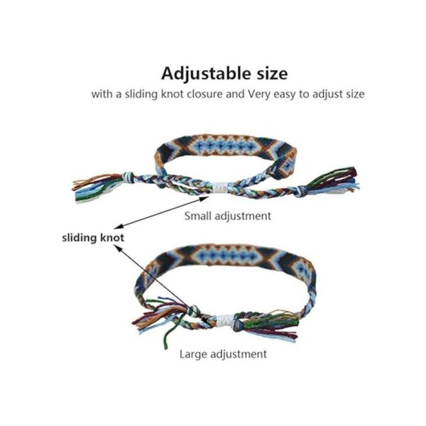 Tangser Pulseras de amistad de Nepal tejidas con cierre_3