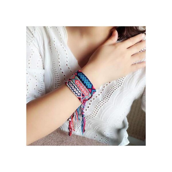 Tangser Pulseras de amistad de Nepal tejidas con cierre_6