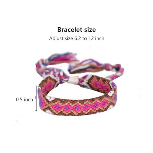 Tangser Pulseras de amistad de Nepal tejidas con cierre_4