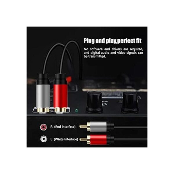 Cable de 2RCA a 2RCA de 15 pies color marrón QY chapado_2