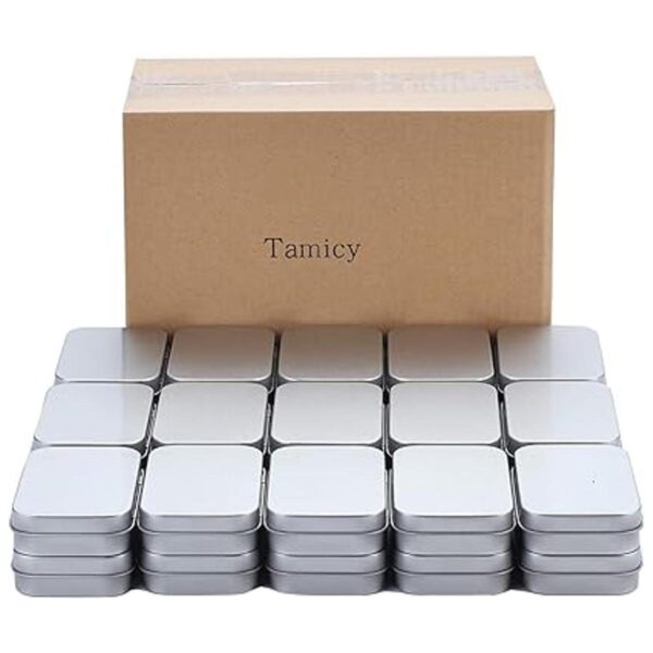 Tamicy Latas rectangulares de metal vacías con bisagras