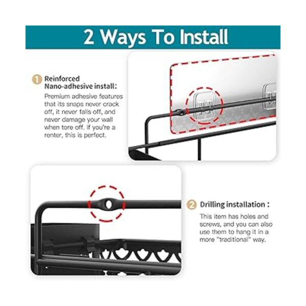Estante de especias colgante para pared con 2 cestas de