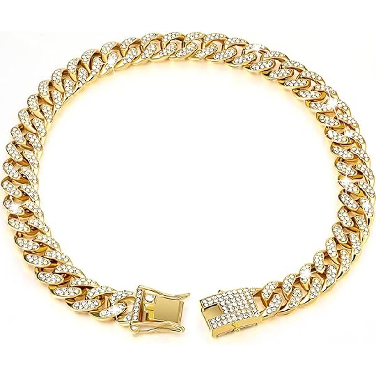 Cadena para perro collar cubano de diamante collar de
