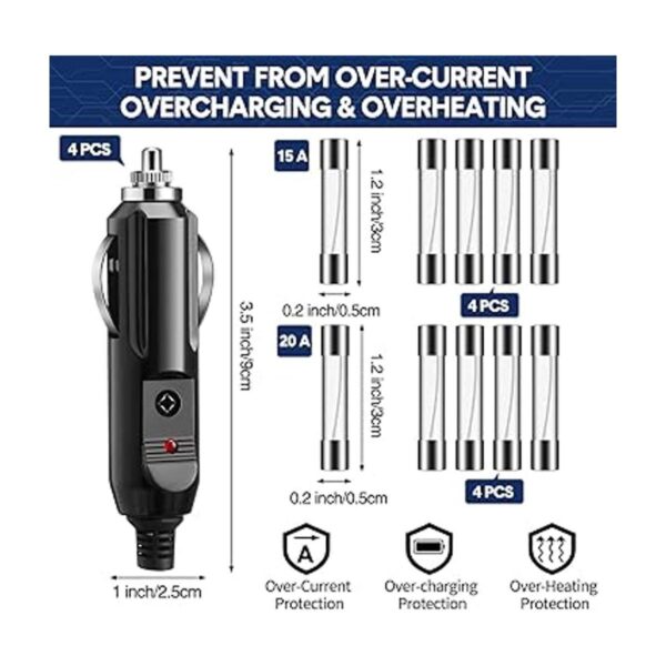 Paquete de 4 enchufes machos de 12 V para encendedor de_2