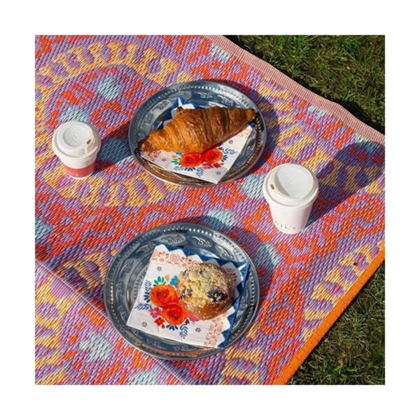 Talking Tables Alfombra tejida bohemia impermeable para_6