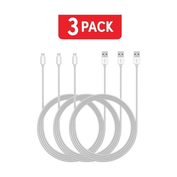 TalkWorks Paquete de 3 cables micro USB 6 pies de largo_4