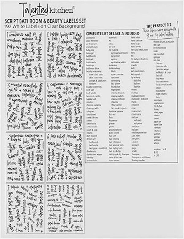 Juego de 192 etiquetas de baño preimpresas para_3