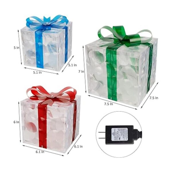 GUOOU Juego de 3 cajas de regalo iluminadas decoraciones_2