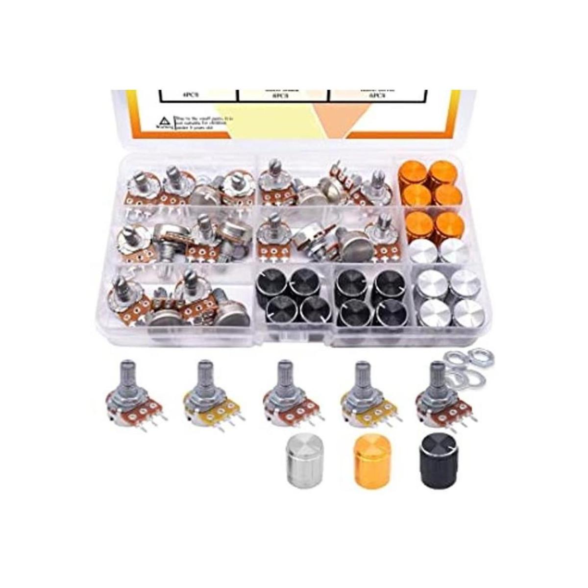 Taiss Kit de potenciómetro de 60 piezas B5K 10K 20K 50K