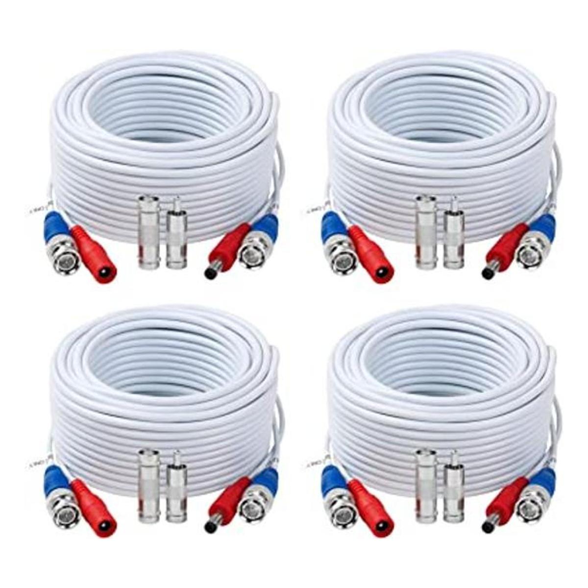 Tainston Cable de alimentación de vídeo BNC blanco 4
