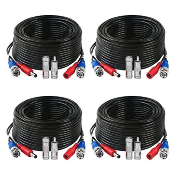 Tainston Paquete de 4 cables de alimentación de vídeo BNC_1