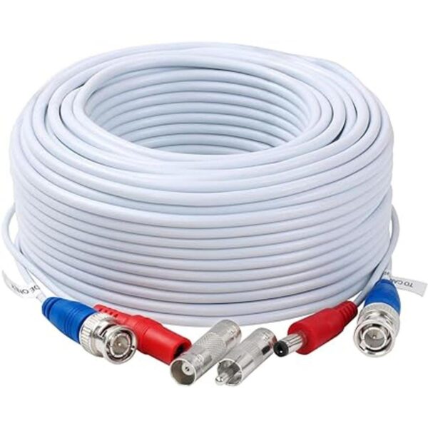 Tainston Cable de alimentación de vídeo BNC blanco 2_6