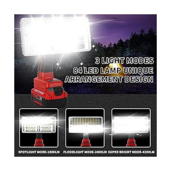 Luz de trabajo LED de 4200 LM para batería Craftsman V20