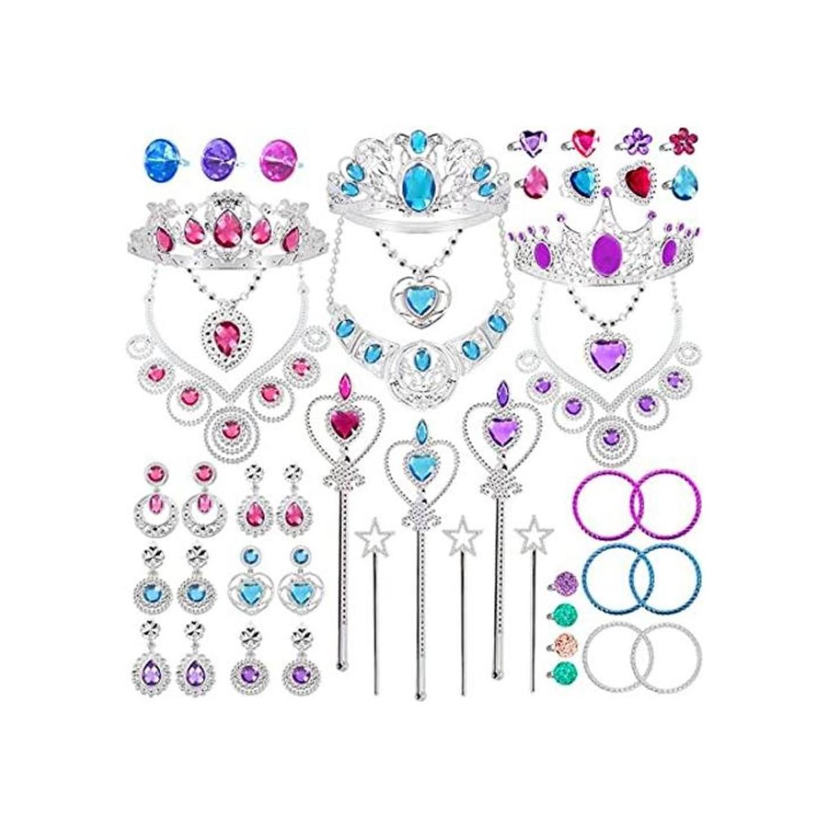 Juego de 48 piezas de joyería de princesa para niñas