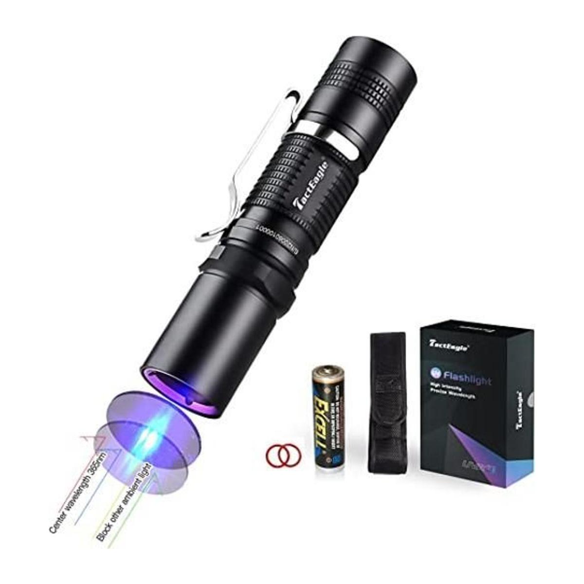 TactEagle UVAT1 Linterna de luz negra portátil de 365 NM