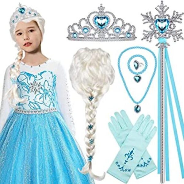 Tacobear Elsa Peluca de Elsa de Frozen con tiara de_1