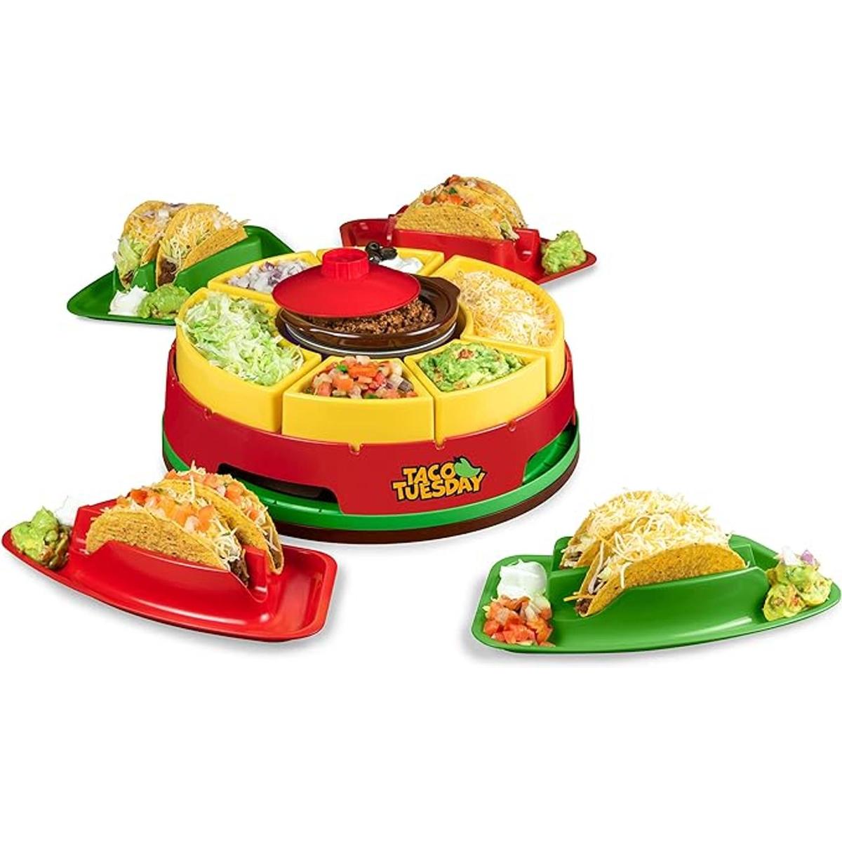 Nostalgia Taco Tuesday bandeja giratoria de ingredientes