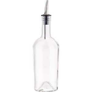 Botella de jarabe de vidrio con vertedor de acero_1