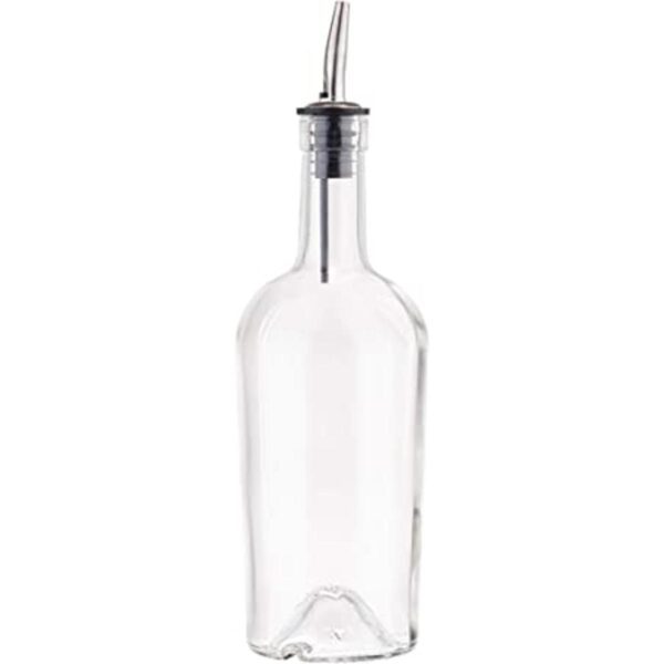 Botella de jarabe de vidrio con vertedor de acero_1