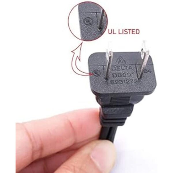 TWTADE Cable de alimentación de 2 clavijas de 6 pies_2