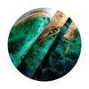Juego de 4 fundas de almohada de mármol verde y dorado