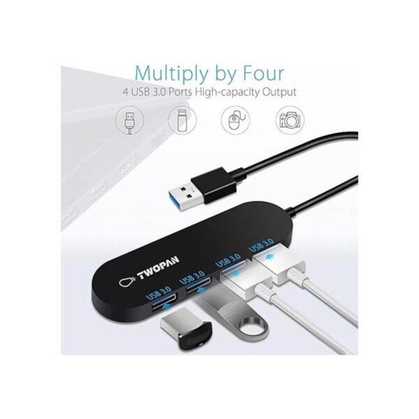 TWOPAN Adaptador USB 3.0 de 4 puertos divisor USB ultra_4