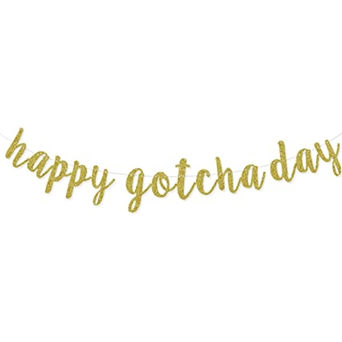 Happy Gotcha Day Banner suministros de decoración de