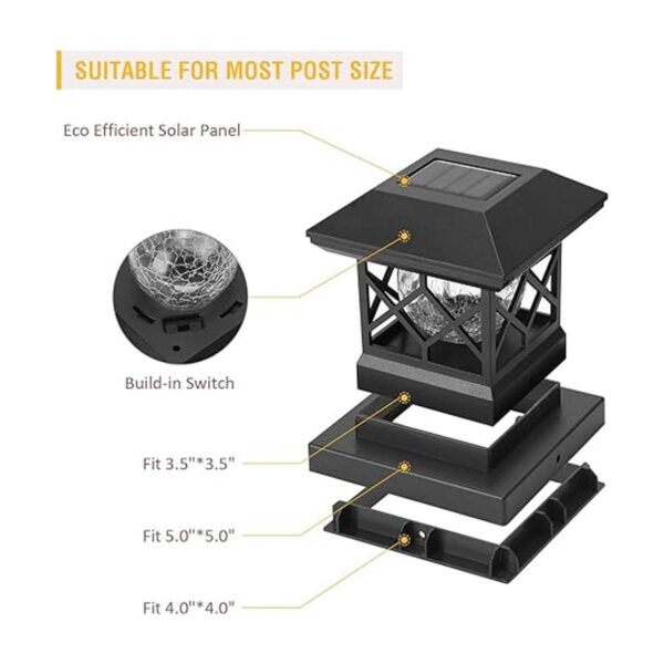 Twinsluxes Luces solares para postes solares al aire_2