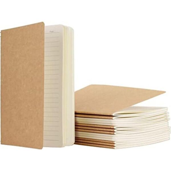 TWONE 15 paquetes de cuaderno de papel kraft con rayas A5_1
