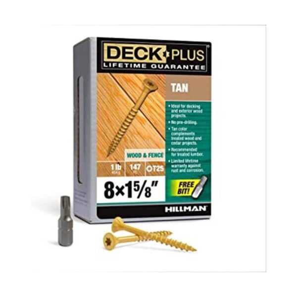 Deck Plus 48411 Tornillos de madera 8 x 158 pulgadas_1