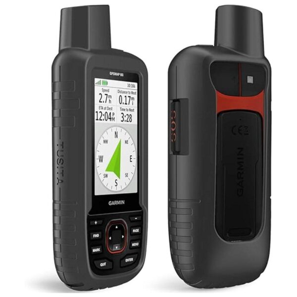 TUSITA Funda para Garmin GPSMAP 66i silicona color negro_1