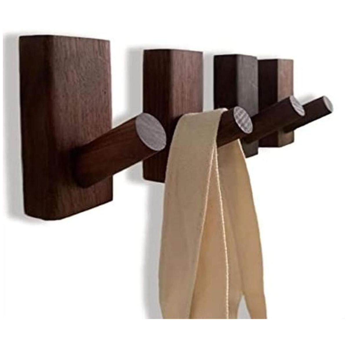 Ganchos de pared de madera paquete de 4 ganchos